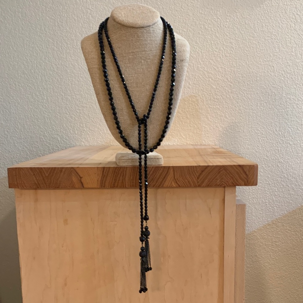 Black glass bead necklaces